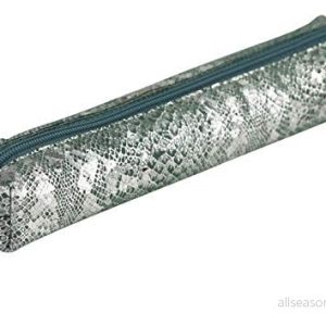 Clairefontaine Ref 410097C Céleste’ läder smalt pennfodral 4 x 2,5 19,5 cm, tillverkad av äkta lammskinnläder, metalldragkedja med läderdragare lasergrön och silver 3329684100972 Clairefontaine Ref 410097C Céleste’ läder smalt pennfodral 4 x 2,5 19,5 cm, tillverkad av äkta lammskinnläder, metalldragkedja med läderdragare lasergrön och silver 3329684100972