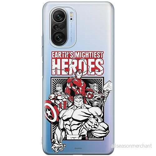 ERT GROUP mobiltelefonfodral för Xiaomi MI 11i/ REDMI K40/K40 PRO/POCO F3/ F3 PRO originalt och officiellt licensierat Marvel mönster Avengers 005, gedeeltelijk transparant 5905511892579