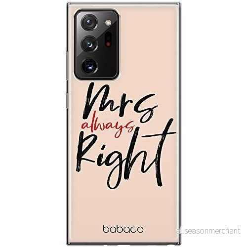 ERT GROUP mobiltelefonfodral för Samsung GALAXY NOTE 20 ULTRA originalt och officiellt licensierat Babaco mönster Mrs Right 001 anpassad till formen på mobiltelefonen, fodral tillverkad av TPU plast 5904805049149