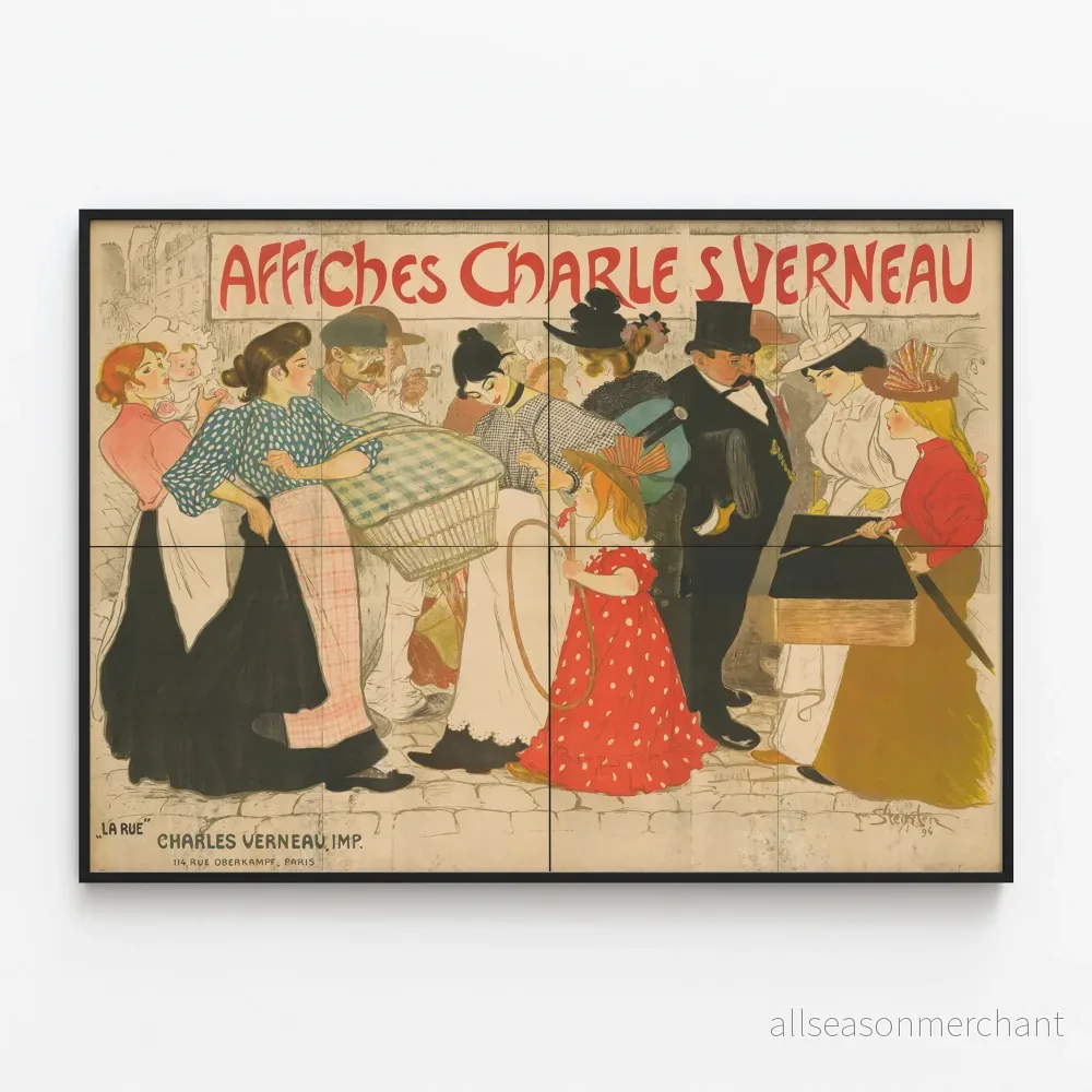 Vintage dekorativ poster La Rue de Charles Verneau