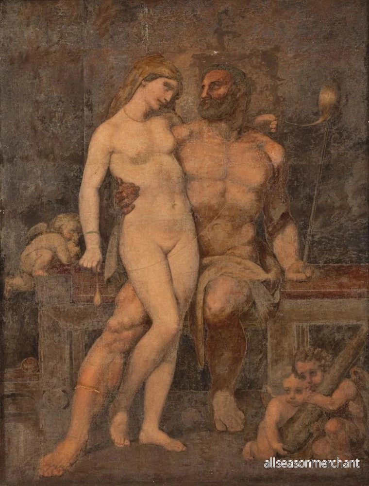 Målning Hercule och Omfale - Anton von Gegenbaur | Konsttryck - Bild 2