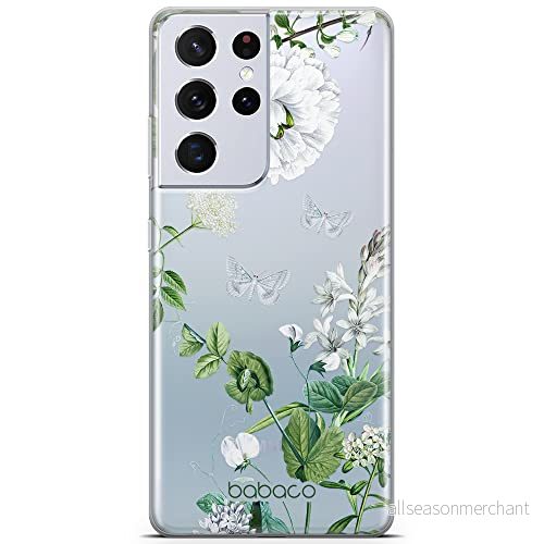 ERT GROUP mobiltelefonfodral för Samsung S21 ULTRA originalt och officiellt licensierat Babaco mönster Flowers 030 optimalt anpassad till formen på mobiltelefonen, gedeeltelijk transparant 5905131278913