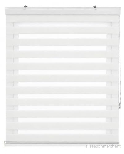 Estoralis Sansa modern design rullgardin dubbelt tyg friskt mönster benvit 105 x 255 cm (bredd/höjd) tygstorlek 102 250 fönster och dörrgardiner 8432404290459