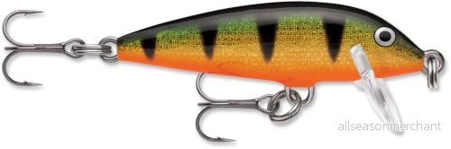 Rapala Nedräkning bete med två nr 10 krokar, 9 6 fot simdjup, 5 cm storlek, legendarisk abborre 22677002095