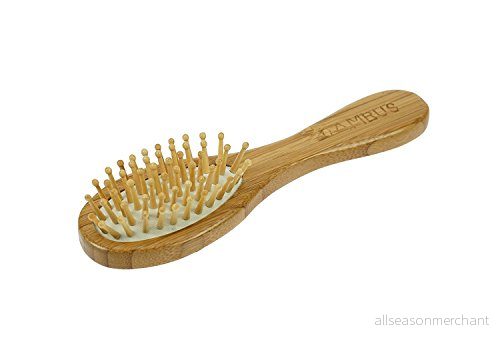 Bambu hårborste trä miljövänligt liten med bambuborste och mjuk huvudmassage mopp, vegan, för barn vuxna träborstar, 18 x 5 cm 4014491770317