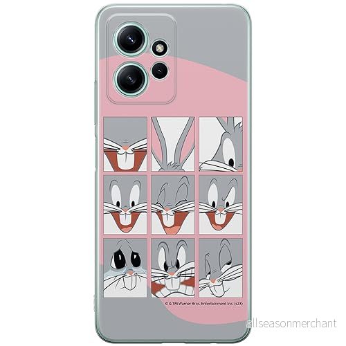 ERT GROUP mobiltelefonfodral för Xiaomi REDMI NOTE 12 4G originalt och officiellt licensierat Looney Tunes mönster Bugs 015 anpassad till formen på mobiltelefonen, fodral tillverkad av TPU plast 5905795078713