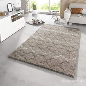 Mint Rugs hög flor matta nouveau, mjuk och fluffig, geometrisk design (120 x 170 cm, 2 cm blomhöjd, 100% polypropylen, robust lämplig för golvvärme), smält, konstfiber, taup/brun 4260425289480 Mint Rugs hög flor matta nouveau, mjuk och fluffig, geometrisk design (120 x 170 cm, 2 cm blomhöjd, 100% polypropylen, robust lämplig för golvvärme), smält, konstfiber, taup/brun 4260425289480