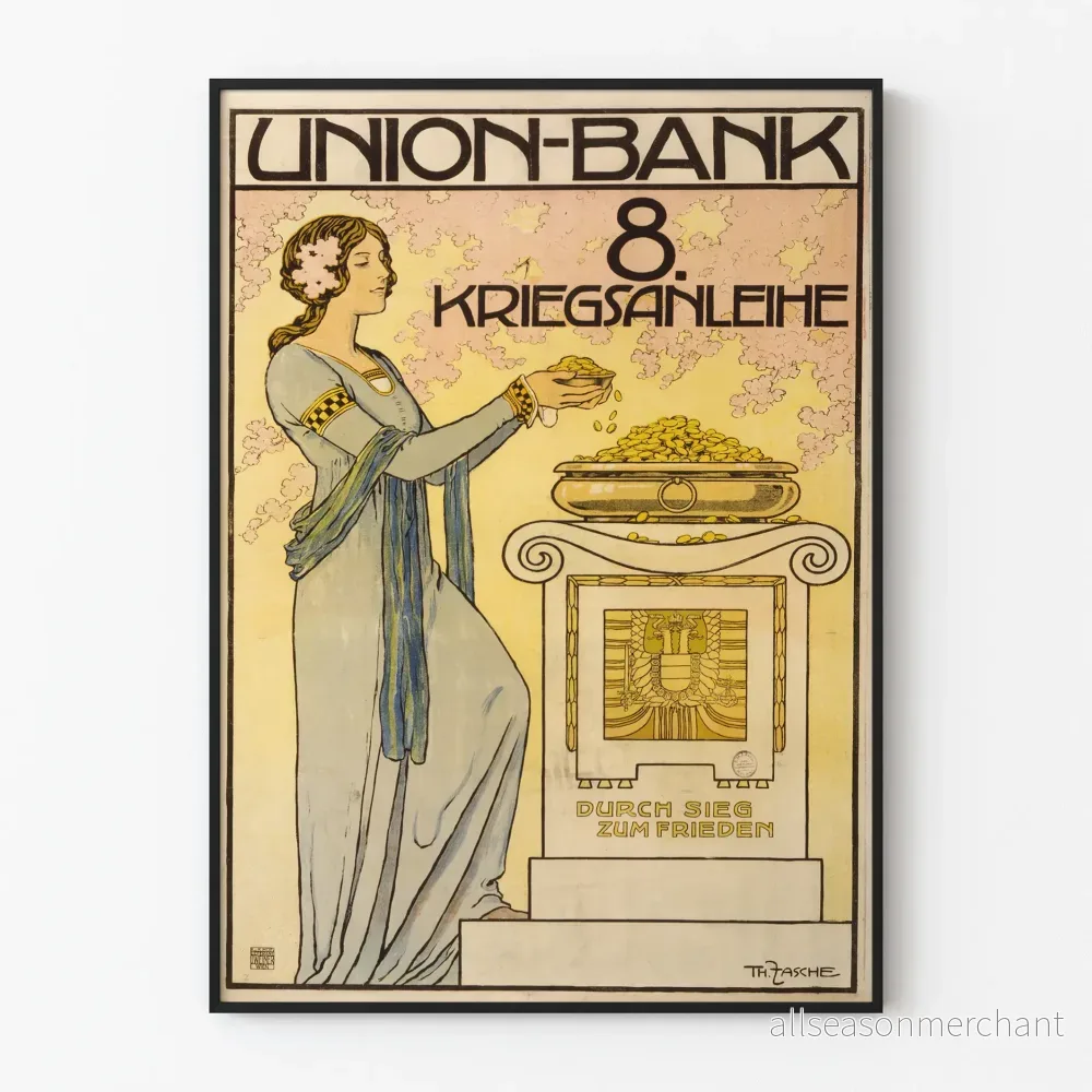 Union Bank 8:e krigsobligation - Vintage väggdekoration poster