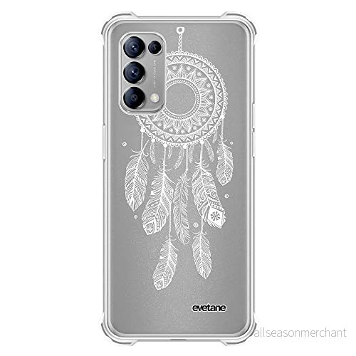 Evetane Fodral kompatibelt med Oppo Find X3 Lite silikon stötdämpande hörn solid heltäckande resistent transparent fångst reve vit mönster skrift trendig 3616720577820