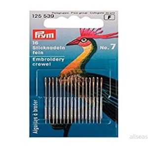 Prym Fin Crewel Nr.7 Broderi Nålar 16 Delar, 38 mm Längd 0,70 Tjocklek, Silver/Guld 4002271255390 Prym Fin Crewel Nr.7 Broderi Nålar 16 Delar, 38 mm Längd 0,70 Tjocklek, Silver/Guld 4002271255390