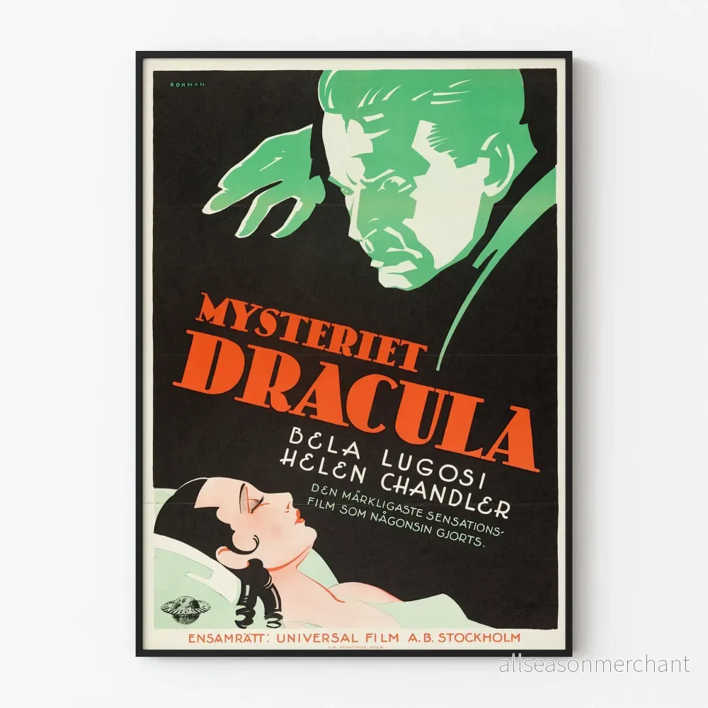 Vintageposter Dracula dekorativ stil retro