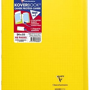 Clairefontaine 984606C en förpackning med 10 gula Koverbook häftade anteckningsböcker 24 x 32 cm 48 små rutor marginal 90 g vitt papper polyproomslag 3665086010403 Clairefontaine 984606C en förpackning med 10 gula Koverbook häftade anteckningsböcker 24 x 32 cm 48 små rutor marginal 90 g vitt papper polyproomslag 3665086010403