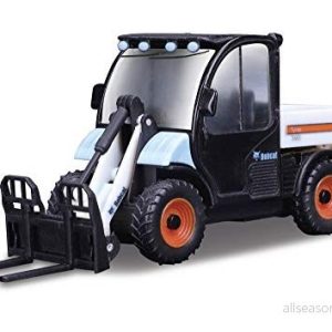 Bburago formgjuten BOBCAT TOOLCAT med arbetspaljettgaffel kopia samlarmodell leksak 1:50 skala, vit 4893993318063 Bburago formgjuten BOBCAT TOOLCAT med arbetspaljettgaffel kopia samlarmodell leksak 1:50 skala, vit 4893993318063