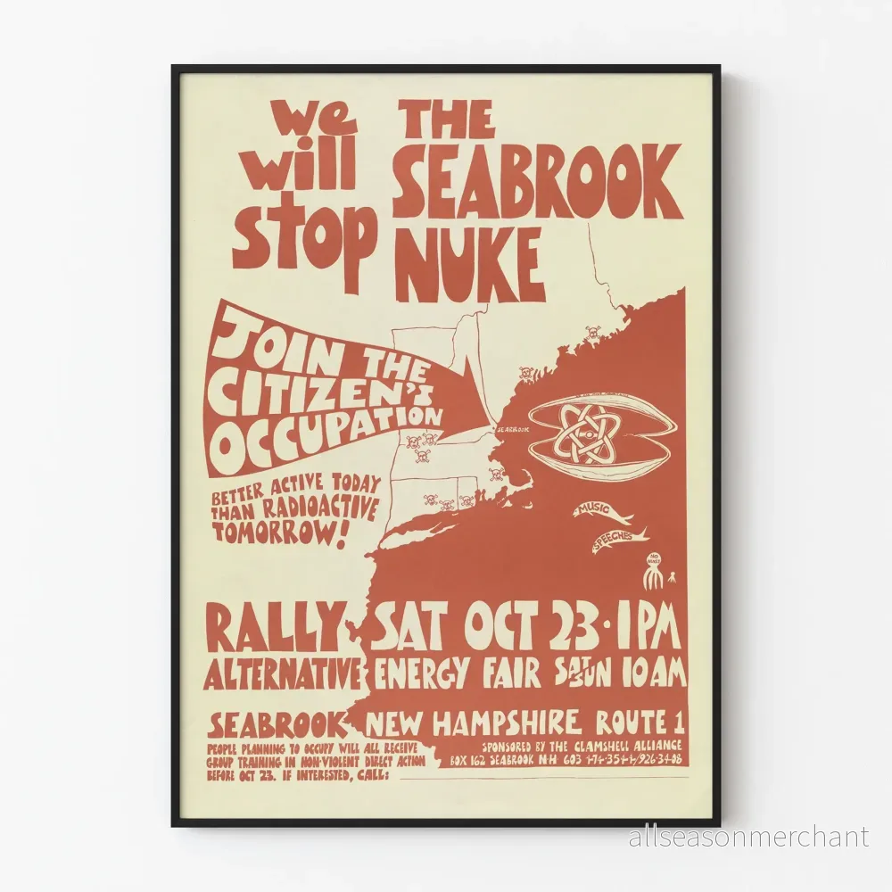 Anti-atomaktivistposter för Seabrook Citizens Occupation Anti-atomaktivistposter för Seabrook Citizens Occupation