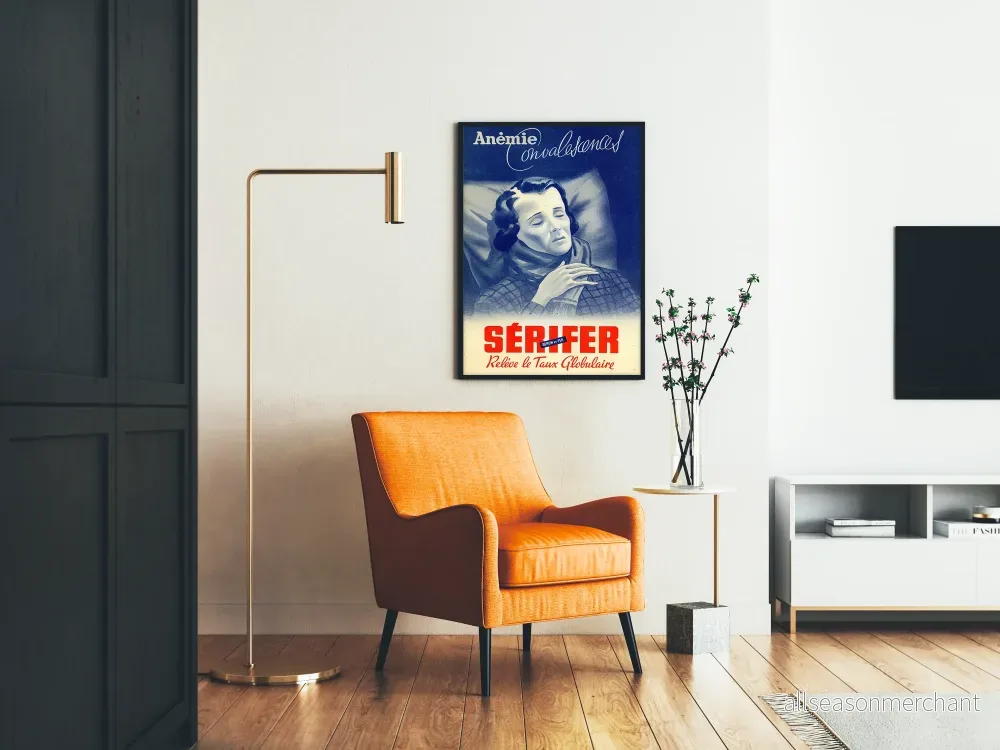 Vintage medicinsk poster Sérifer - retro väggdekoration - Bild 2