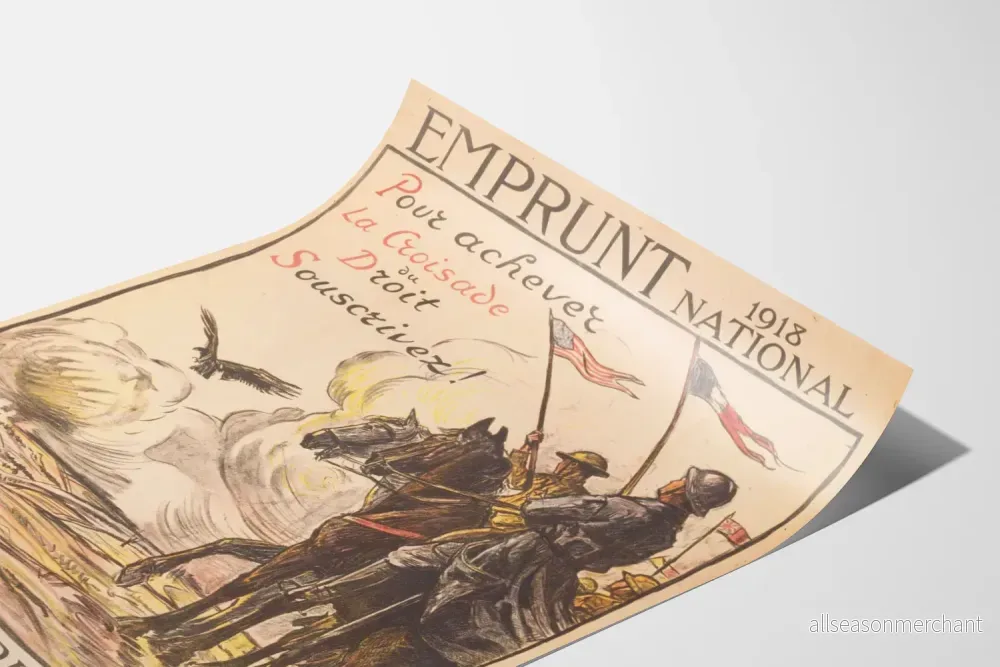 Nationalhämtningsaffisch 1918 - Fransk militärposter för väggdekoration - Bild 3