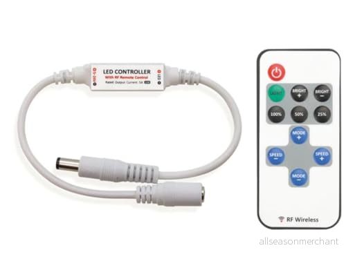 VELLIGHT LEDC26 mini LED dimmer med fjärrkontroll för RF fjärrkontroll, 1 kanal, 5 A, 12 24 VDC 176814 5410329647865