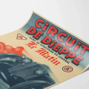 Vintageposter av Circuit de Dieppe - Rally, hastighet och eleganskonkurrens - Bild 3