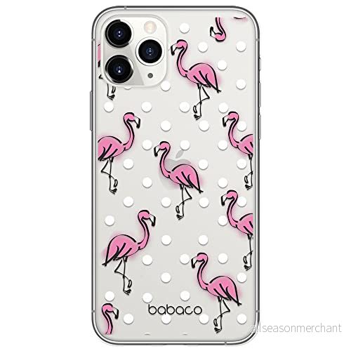ERT GROUP mobiltelefonfodral för Apple Iphone 11 PRO originalt och officiellt licensierat Babaco mönster Flamingo 003 Vit optimalt anpassad till formen på mobiltelefonen, gedeeltelijk transparant 5904805408403