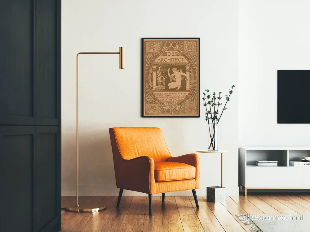 Vintageposter i 'De Architect'-stil Art Nouveau - Konstnärlig väggdekoration 1911 - Bild 2