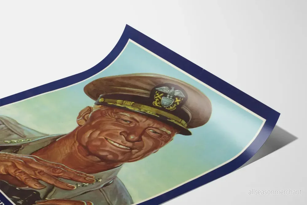 Vintageposter Amiral Chester W. Nimitz marinväggdekoration - Bild 3