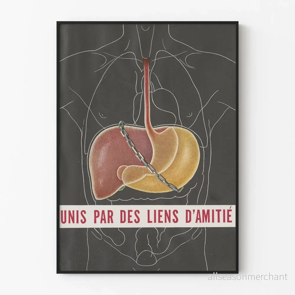 Vintage poster Enade av vänskapsband - Originell väggdekoration