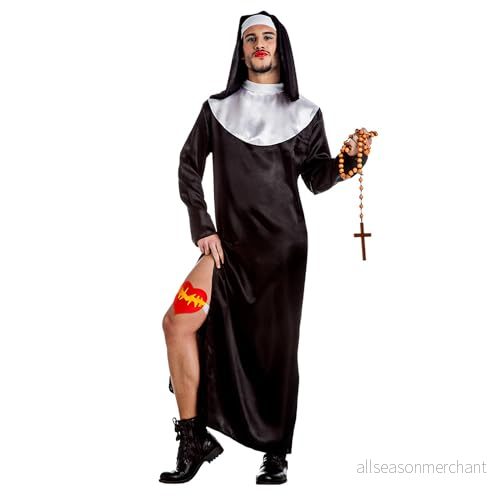 Boland Kostym nunna för män, 3 delar, karnevalkostym temafest, halloween eller karneval, hon nun 8712026839299