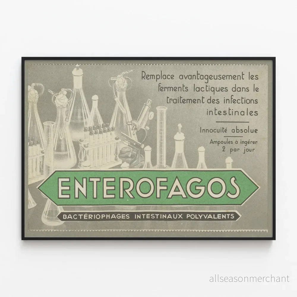 Vintageposter Enterofagos – Retro vetenskaplig väggdekoration Vintageposter Enterofagos – Retro vetenskaplig väggdekoration