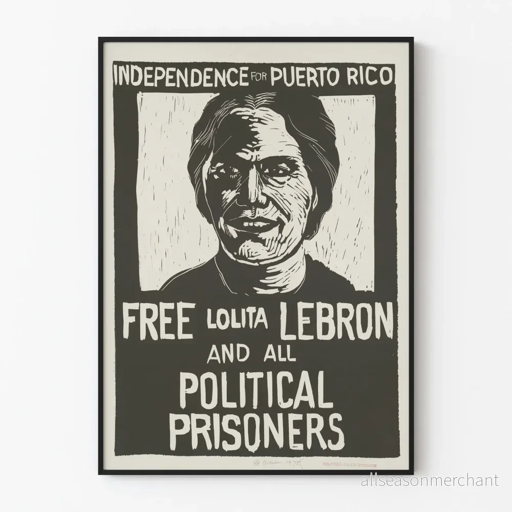 Aktivistposter för Portorikos självständighet och Lolita Lebróns frigivning