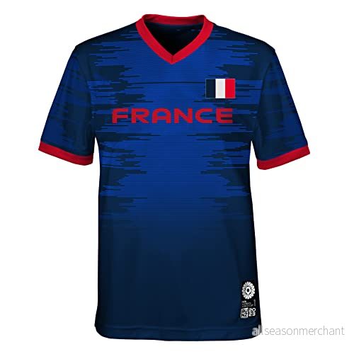 FIFA Officiella Jersey 2023 Fotbolls VM för kvinnor, Frankrike T tröja, Blå, 13 15 år Unisex Vuxen, Blå 197427187923