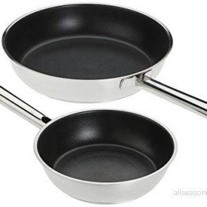 RÖSLE ELEGANCE 2 delad stekpanna, högkvalitativa universella stekpannor med robust non stick tätning ProPlex, 20 och 28 cm, 18/10 rostfritt stål, induktionssäker, diskmaskinssäker, 54 x 32 13 cm 4004293132147