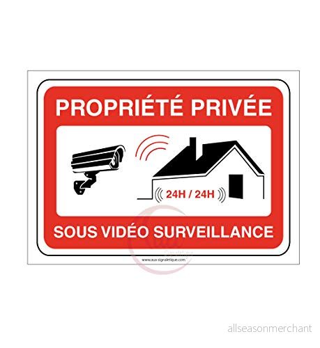 AUA SIGNALETIQUE Privat egendomspanel under videoövervakning 24 300 x 210 mm, PVC 1,5 mm 3666180038935