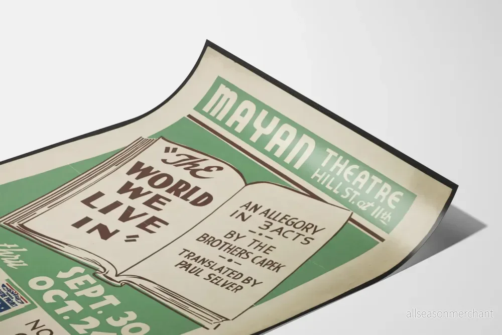 Vintage teaterposter 'The World We Live In' - Retro väggdekoration - Bild 3