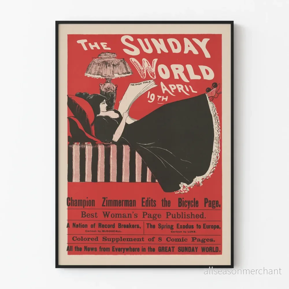 Vintageposter The Sunday World - 19 april
