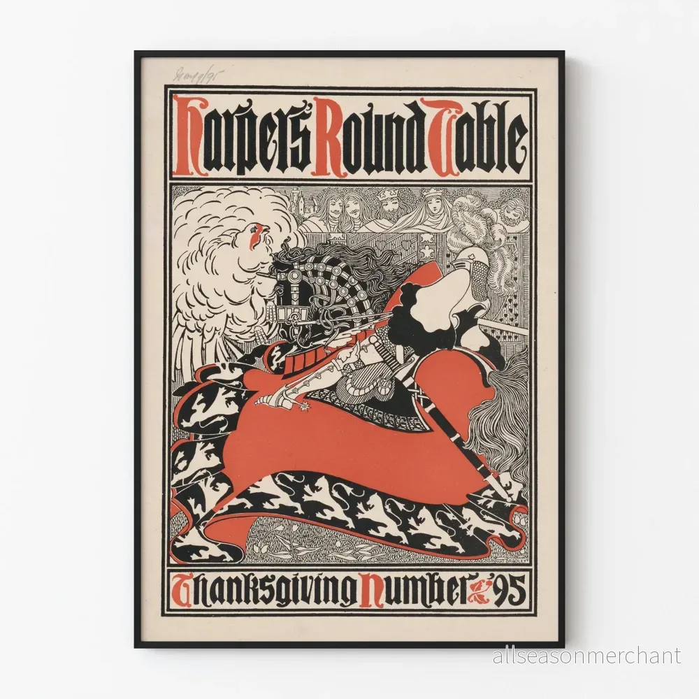 Vintageposter Harper's Round Table Thanksgiving 1895