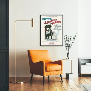 Vintageposter A Stranger in New York med svartvit valp - Bild 2