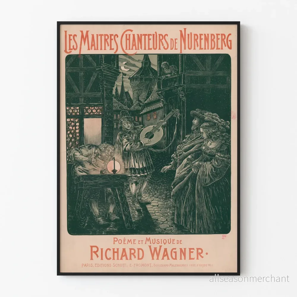 Vintageposter av Richard Wagners Mästersångare i Nürnberg