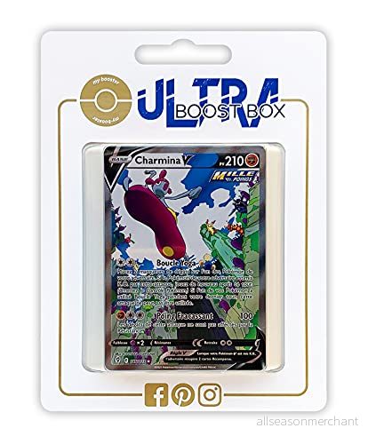 Charmina V (Medicham V) 186/192 Rapid Strike Alternative Full Art Ultraboost X Epée et Bouclier 7 Évolution Céleste Box med 10 franska Pokémon kort 3701604901171