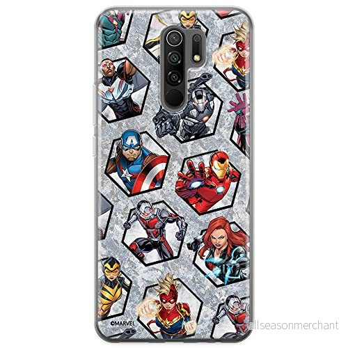 ERT GROUP mobiltelefonfodral för Xiaomi REDMI 9 originalt och officiellt licensierat Marvel mönster Avengers 023 optimalt anpassad till formen på mobiltelefonen, fodral tillverkad av TPU plast 5903537102252