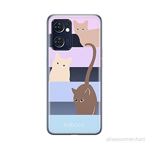 ERT GROUP mobiltelefonfodral för Oppo RENO 7 5G originalt och officiellt licensierat Babaco mönster Cats 014 optimalt anpassad till formen på mobiltelefonen, gedeeltelijk transparant 5905511317171