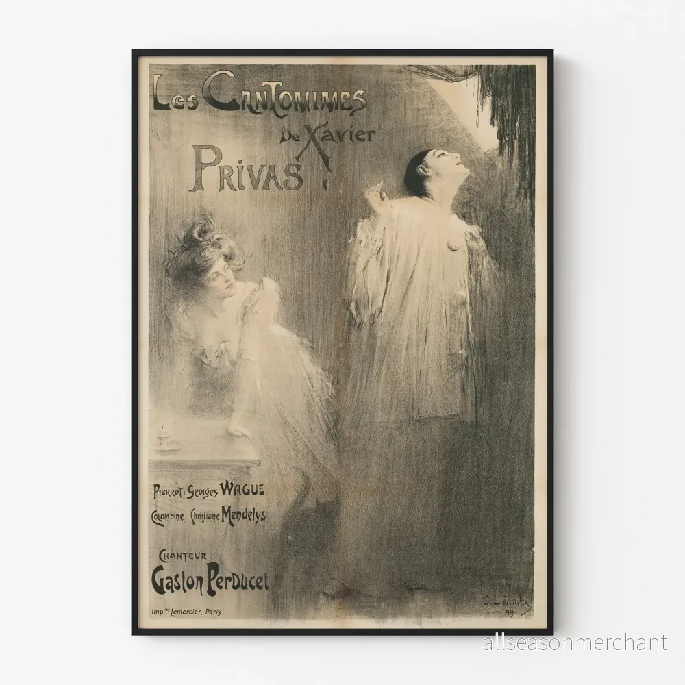 Vintageposter Les Cantomimes de Xavier Privas av C. Léandre