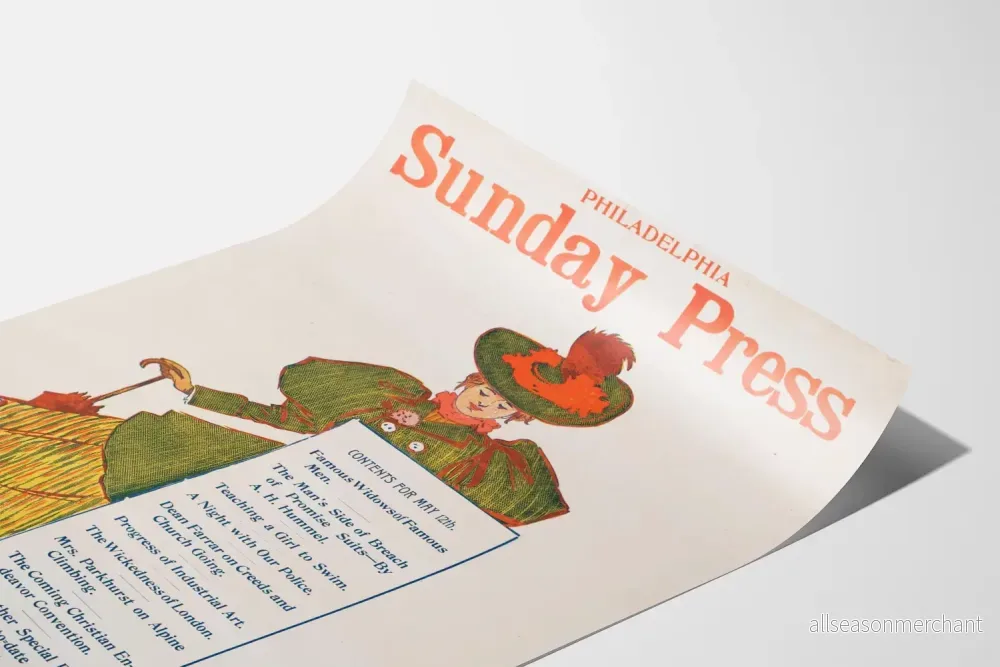 Vintageposter Philadelphia Sunday Press 10 maj - Bild 3