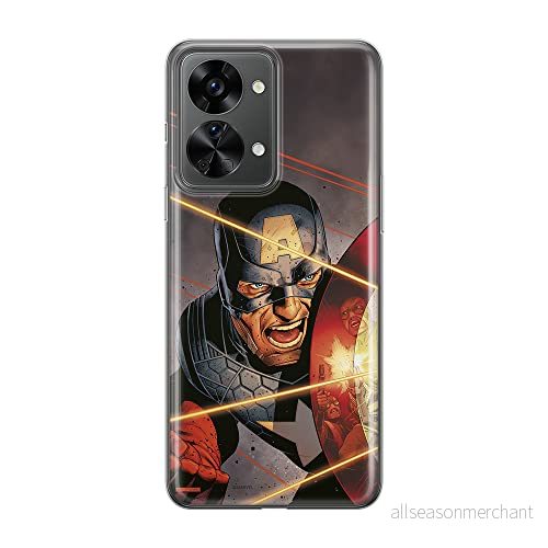 ERT GROUP mobiltelefonfodral för Oneplus NORD 2T 5G originalt och officiellt licensierat Marvel mönster Captain America 007 anpassad till formen på mobiltelefonen, fodral tillverkad av TPU plast 5905511262327
