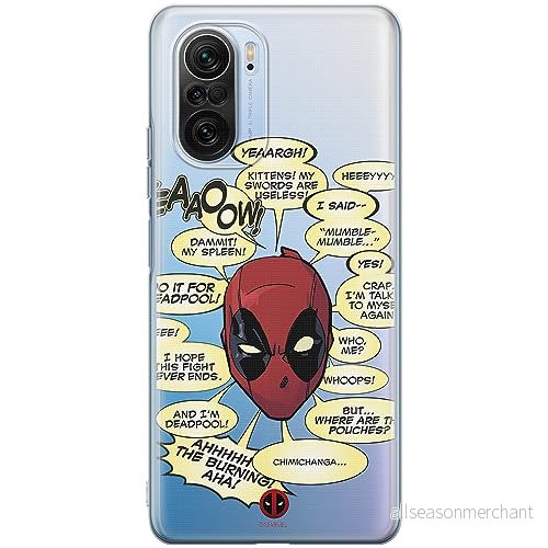 ERT GROUP mobiltelefonfodral för Xiaomi MI 11i/ REDMI K40/K40 PRO/POCO F3/ F3 PRO originalt och officiellt licensierat Marvel mönster Deadpool 008, gedeeltelijk transparant 5905511891640