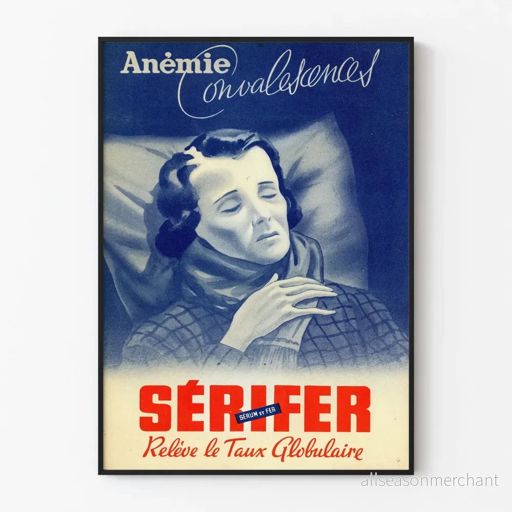 Vintage medicinsk poster Sérifer - retro väggdekoration
