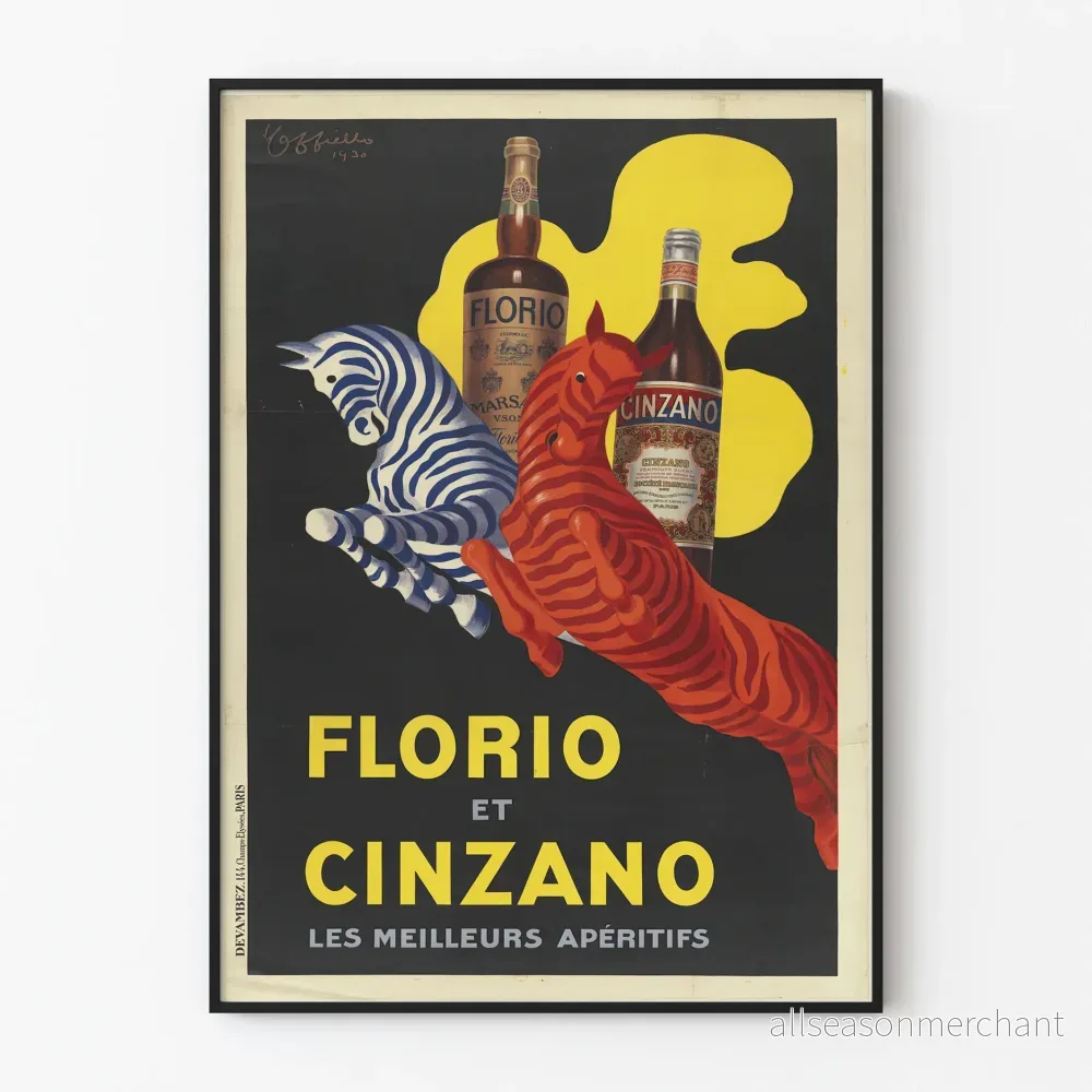 Vintageposter Florio och Cinzano - De bästa aperitiferna