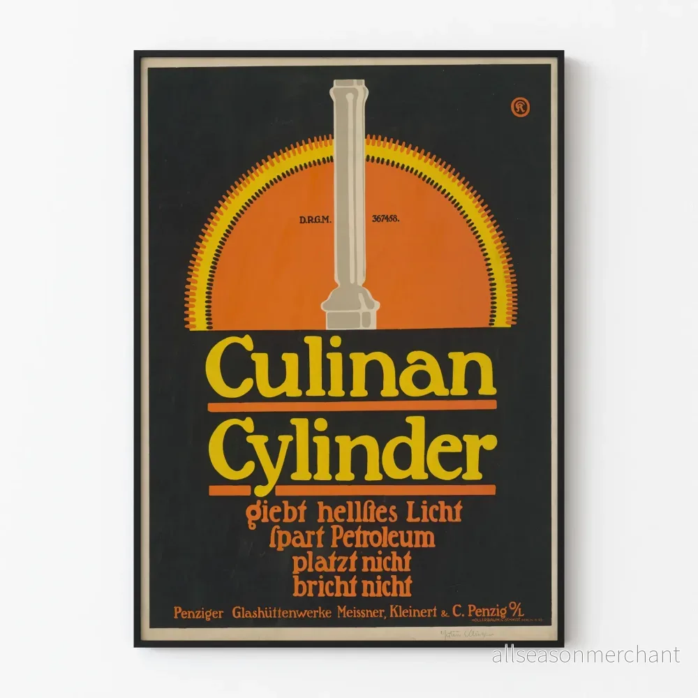 Vintageaffisch Culian Cylinder – Poster för industriell inredning