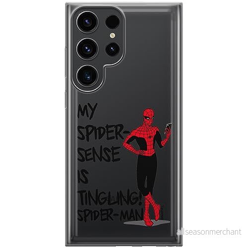 ERT GROUP mobiltelefonfodral för Samsung S23 ULTRA originalt och officiellt licensierat Marvel mönster Spider Man 024 optimalt anpassad till formen på mobiltelefonen, gedeeltelijk transparant 5905795000899
