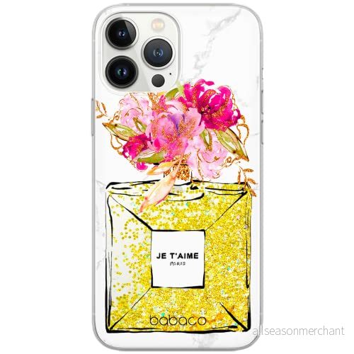 ERT GROUP mobiltelefonfodral för Apple Iphone 12 Mini originalt och officiellt licensierat Babaco mönster Perfume 006 Vit optimalt anpassad till formen på mobiltelefonen, med glitter overflow effekt 5903040381083