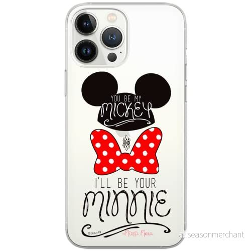 ERT GROUP mobiltelefonfodral för Iphone 13 PRO originalt och officiellt licensierat Disney mönster Mickey and Minnie 004 Vit optimalt anpassad till formen på mobiltelefonen, gedeeltelijk transparant 5903932924404